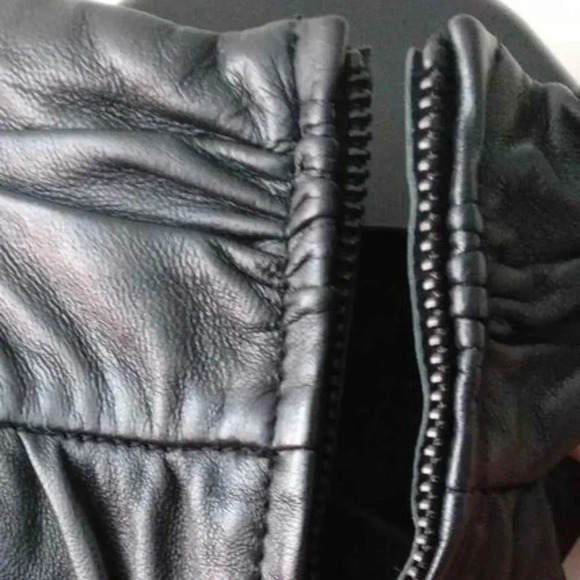 NWT Zara black genuine leather dress - Picture 9 of 12